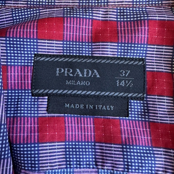 Prada Men’s Plaid Long-Sleeve Shirt - Picture 9 of 11